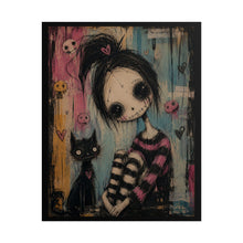 Load image into Gallery viewer, Gothic Emo Girl Poster - Dark Fantasy Skeleton Wall Decor