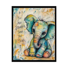 Load image into Gallery viewer, Rolled Poster — Cute Inspirational Elephant Print: "You Are Stronger Than You Think" Nursery Wall Art