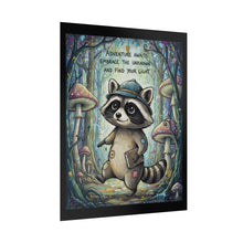 Load image into Gallery viewer, Adventure Raccoon Rolled Poster — "Adventure Awaits, Embrace the Unknown" Inspirational Wall Art