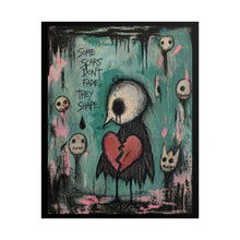 Load image into Gallery viewer, Rolled Poster — Moody Heartbird Art Print with “Some Scars Don’t Fade They Shape” Quote
