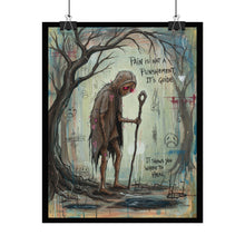 Load image into Gallery viewer, Rolled Poster — ’Pain Is Not a Punishment, It’s a Guide’ Inspirational Grunge Art Print