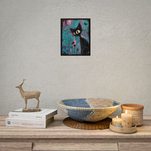 Load image into Gallery viewer, Rolled Poster — Gothic Cat Art Print with Quote: “People Will Let You Down...”