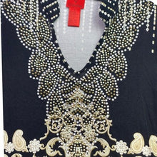 Load image into Gallery viewer, V Cristina Blouse Womens Medium Baroque Paisley Rhinestone Embellished Mature