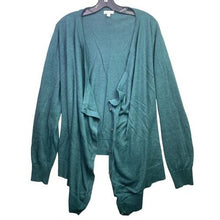 Load image into Gallery viewer, Garnet Hill Sweater Womens Extra Large Cardigan Linen Drape Front Mature Preppy