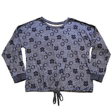 Load image into Gallery viewer, Harry Potter Shirt Womens Large Slate Blue Wizard AOP Drawstring Waist