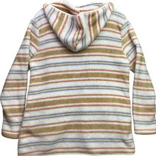 Load image into Gallery viewer, Knapp Studio Jacket Womens Medium Striped Hooded Fleece Cardigan Cozy Outdoors