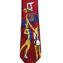 Load image into Gallery viewer, Camden Court Necktie Red Designers Basketball Paisley AOP