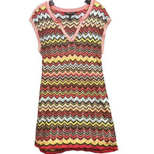 Load image into Gallery viewer, BCBGMAXAZRIA Dress Womens Medium Knitted Rainbow Preppy Academia Career Office
