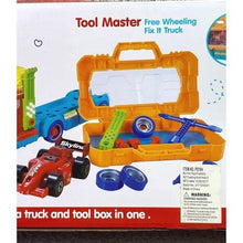 Load image into Gallery viewer, Semi-Truck Trailer Playset Lights Music Racecar Toy Toolbox Kids 3+ 36 Pieces