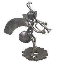 Load image into Gallery viewer, Bee Metal Art Sculpture Steampunk Nuts Bolts Figure Clarinet Collectible