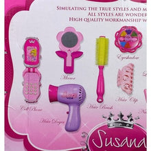 Load image into Gallery viewer, Pretend Play Beauty Playset Dress-up Hair Make-up Sensory Toy