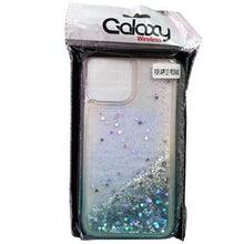 Load image into Gallery viewer, iPhone 13 Pro Phone Case Liquid Glitter Bling Purple Green