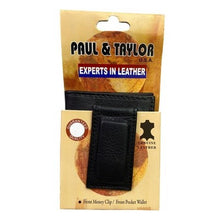 Load image into Gallery viewer, Paul Taylor Wallet Black Genuine Leather Money Clip Front Pocket MC-9 Magnetic3