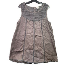 Load image into Gallery viewer, Garnet Hill Blouse Womens 16 Tank Sleeveless Gray Crochet Boho Flowy Festival