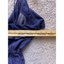 Load image into Gallery viewer, Dollhouse Dress Womens Large Ruffle Sundress Strappy Flirty Spaghetti Denim Blue