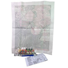 Load image into Gallery viewer, Merry Christmas Paint By Numbers Kit Holiday Ornaments Poinsettias Festive Art