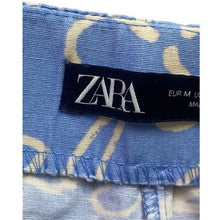 Load image into Gallery viewer, Zara Pants Womens Medium Floral AOP Costal Beachy Travel Linen Blend Bloomcore