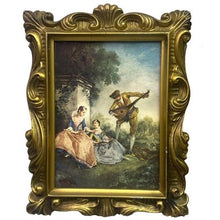 Load image into Gallery viewer, Pair of Vintage Rococo Style Wall Art Prints Ornate Gold Framed