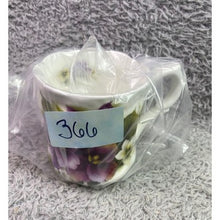 Load image into Gallery viewer, Fine Bone China Mug Floral Pansy Purple Allyn Nelson Collection England