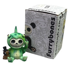 Load image into Gallery viewer, Furrybones Dragon Skeleton Figure Camo Green Top Hat Brown Buddy NIB