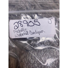 Load image into Gallery viewer, Justice Sweater Womens 16 Metallic Open Front Waterfall Cardigan Gray Frenchie