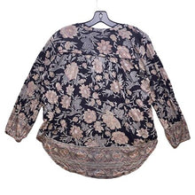 Load image into Gallery viewer, Lucky Brand Blouse Womens Medium Whimsigoth Floral Flowy Oversized Boho Bohemian