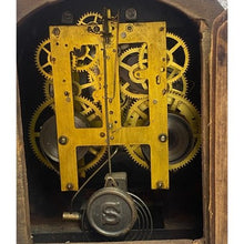 Load image into Gallery viewer, Antique Sessions Mantel Clock 8 Day Pendulum Key Wind Wooden Patina