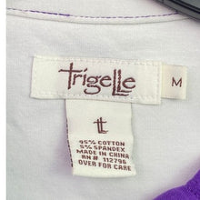 Load image into Gallery viewer, Trigelle Polo Shirt Women Medium Preppy Academia Office Career Button Detail