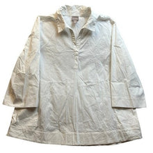 Load image into Gallery viewer, Chicos Blouse Womens 2 White Button Down Career Office Mature Everyday