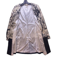 Load image into Gallery viewer, Santorelli Blazer Womens Size 8 Italy Black Beige Flax Career Mature Long Suit