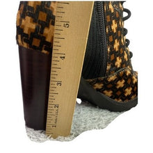 Load image into Gallery viewer, Antonio Melani Boots Womens 6M Ankle Booties Calf Hair Chunky Platform Combat