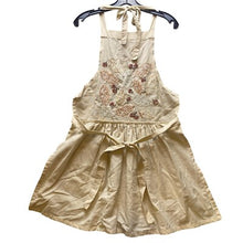 Load image into Gallery viewer, Fall Apron Womens One Size Embroidered Adjustable Tie Back Tan Light Leaves