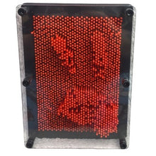 Load image into Gallery viewer, Pin Art 3D Pin Sculpture Red Plastic Pins Sensory Interactive NIB