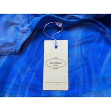 Load image into Gallery viewer, Hao MeiLi Shirt Womens Large Blue Flowy Fairycore Flutter Sleeve Sheer Lined NWT