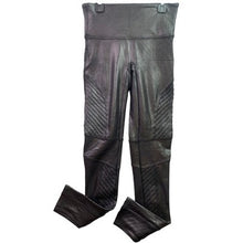 Load image into Gallery viewer, SPANX Womens Medium Faux Leather Moto Black Work Out Athletic Athleisure