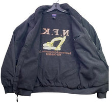 Load image into Gallery viewer, White Sierra Jacket Mens Large Black NFK Excavating Construction Fleece Bomber