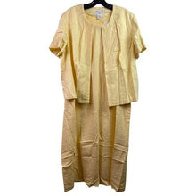 Load image into Gallery viewer, Studio C Dress Womens 16W Yellow Linen Jacket Set Mature Costal Beachy