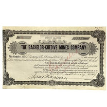 Load image into Gallery viewer, Antique 1908 Mining Stock Certificate Bachelor Khedive Mines Collectible