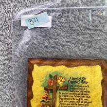 Load image into Gallery viewer, Vintage Christian Wall Plaque Religious Dogwood Tree Decoupage Crate Wood