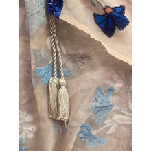 Load image into Gallery viewer, Japna Kimono Womens Large Floral Velvet Burnout Bohemian Tassels Festival