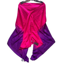 Load image into Gallery viewer, L TOMEN Shawl Womens Ombre Cape Fringe Pink Purple Viscose Blend NWT