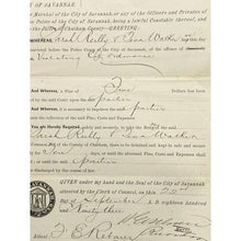 Load image into Gallery viewer, Antique 1893 Ordinance Violation Judgement Court Paper Savanah GA Ephemera