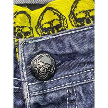 Load image into Gallery viewer, KappAhi Jeans Women 10 Skulls AOP Grunge Punk Rock Skate Hip Hop Streetwear