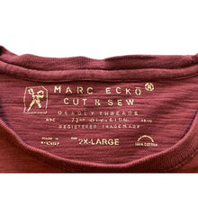 Load image into Gallery viewer, Marc Ecko Shirt Mens 2XL Maroon Long Sleeve Zip Pocket Casual Pull Over