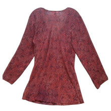 Load image into Gallery viewer, Victoria's Secret Pajama Shirt Womens Large Red Purple Snakskin Sheer Ladies