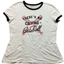 Load image into Gallery viewer, No Crying in Baseball Shirt Womens Extra Large Ringer Spell Out Funny Streetwear