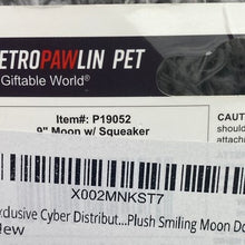 Load image into Gallery viewer, Lot of 2 Dog Toys Moon Star Plush Squeaker 9" New Metro Pawlin Pet