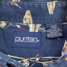 Load image into Gallery viewer, Puritan Shirt Mens Large Fish AOP Outdoors Fishing Camping Button Down Everyday