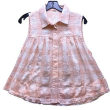 Load image into Gallery viewer, Free People Shirt Womens Extra Small Peach Gauzy Raw Hem Flowy Sleeveless