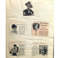 Load image into Gallery viewer, Vintage Scrapbook Movie Stars Charles Lindbergh Mary Pickford Garbo Valentino